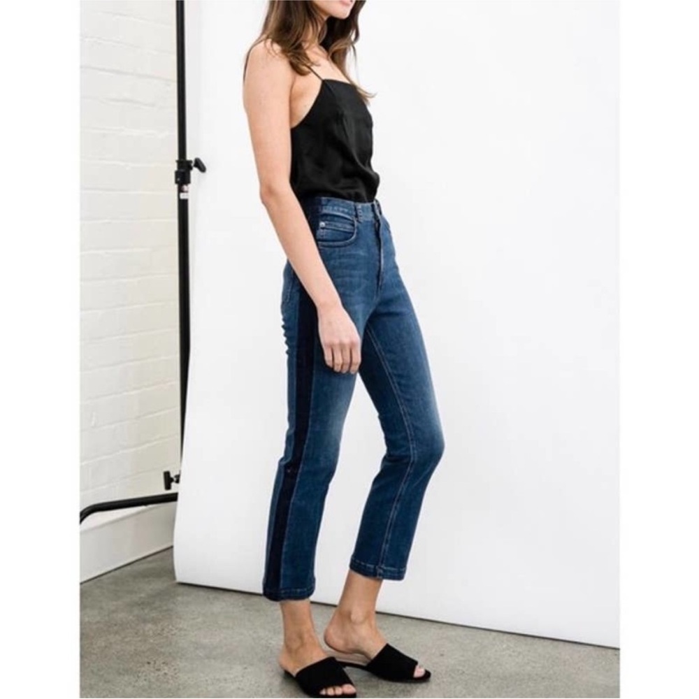 RACHEL COMEY Jeans Womens 8 Blue High Rise Tux Cropped Stretch Straight